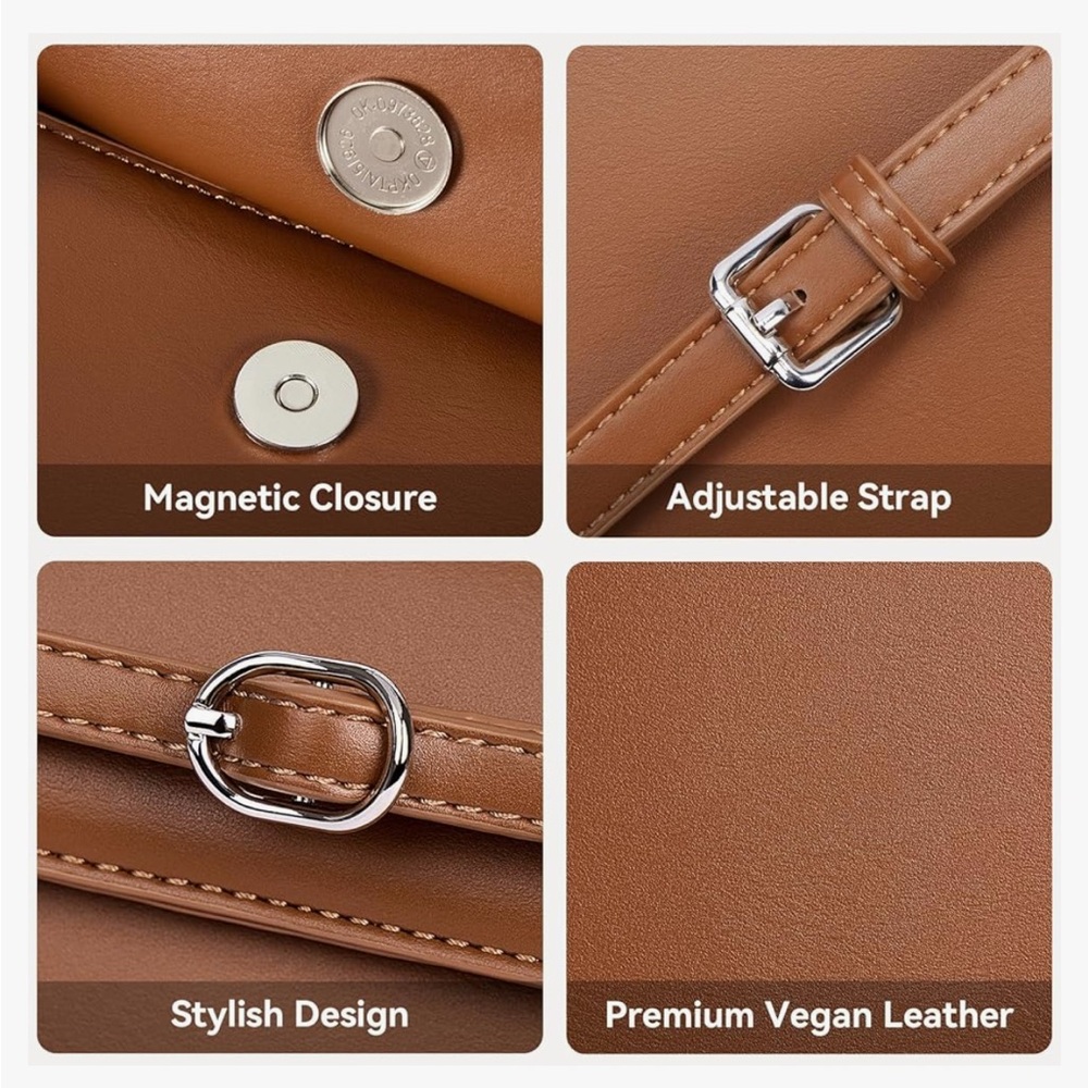 NEW Bostanten Shoulder or Crossbody bag, vegan faux leather, brown, PRICE FIRM - Picture 4 of 9